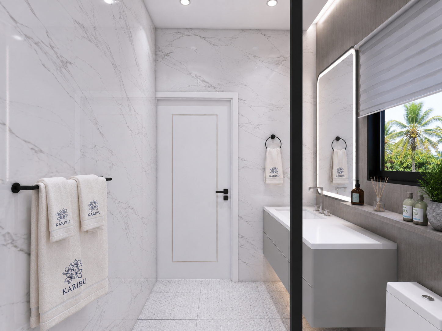 The Summit penthouse bathroom sink, daytime